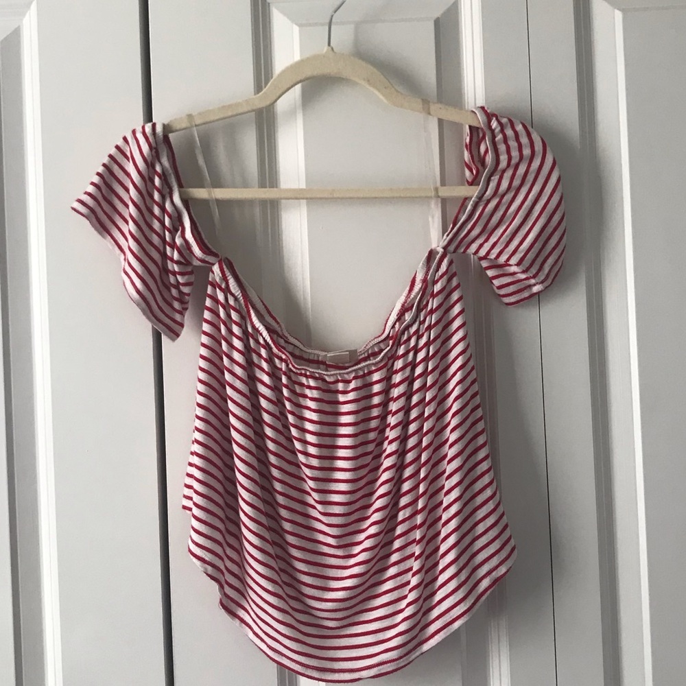Mossimo off shoulder striped crop top